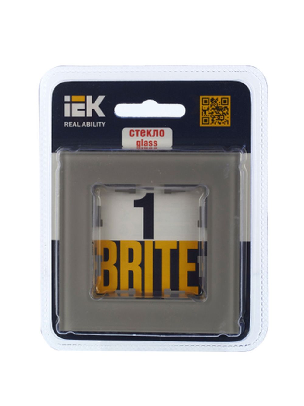 BRITE Рамка 1 -местная РУ-1-2-БрД стекло дымчатый IEK