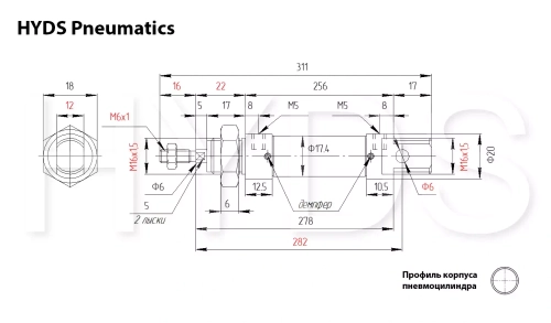 DSNU-16-200-PPV-A Пневмоцилиндр