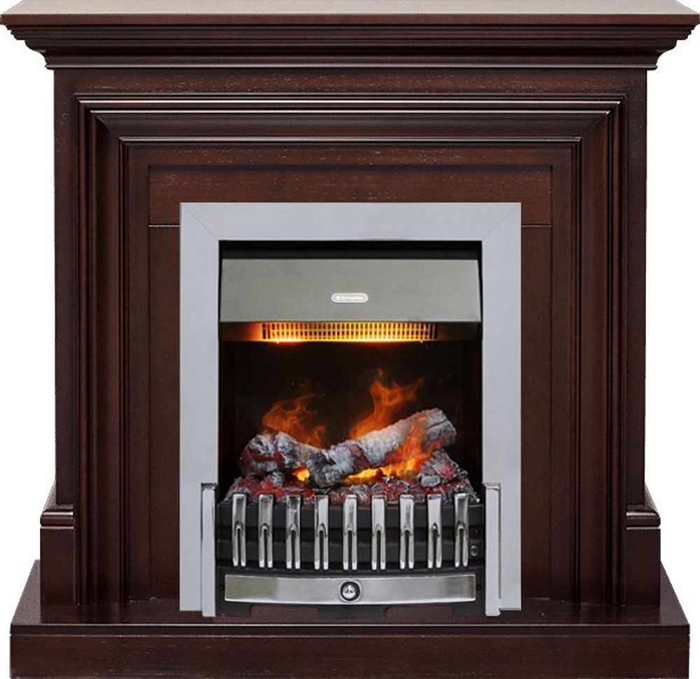 Каминокомплект Bradford - Темный дуб с очагом Danville Chrome FB2