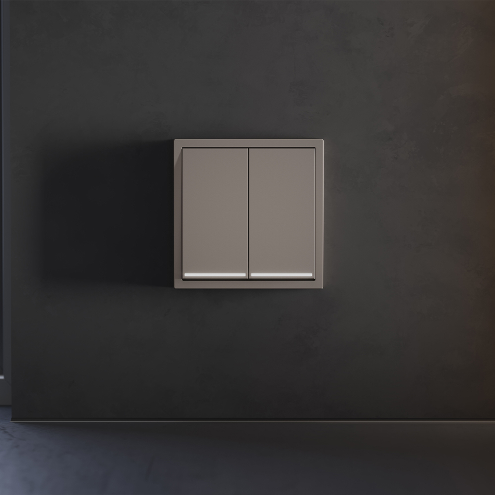 Клавиши для выключателя/переключателя двухклавишного с подсветкой, S70 (капучино)