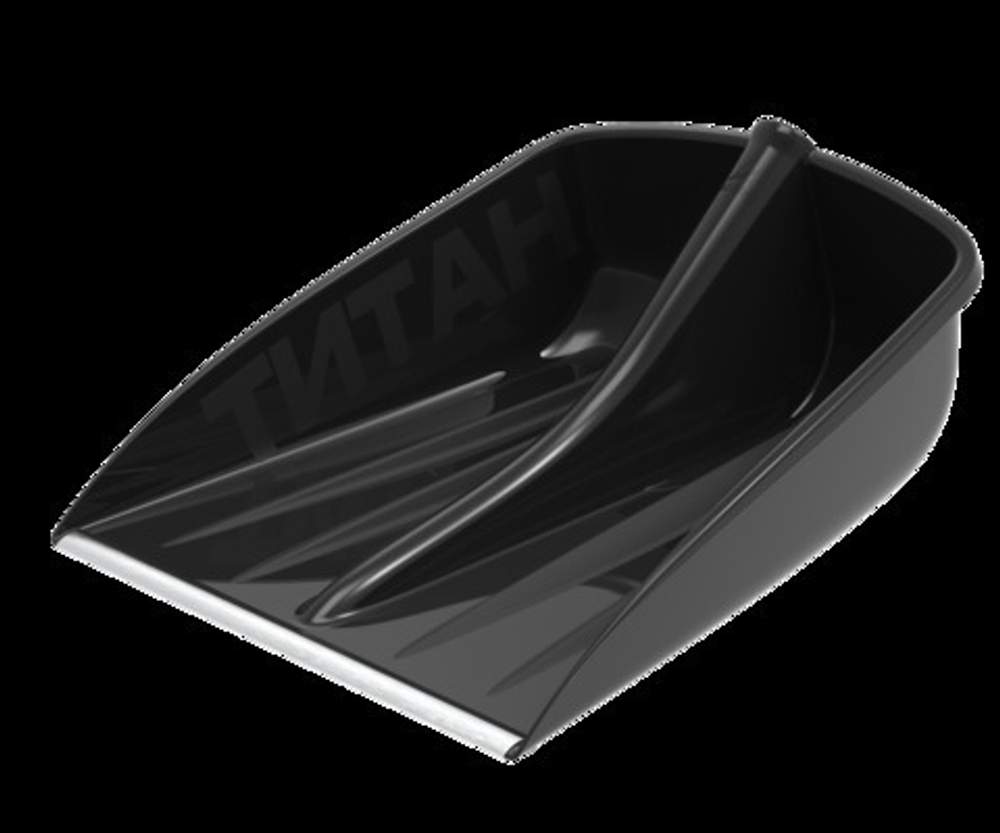 Лопата снеговая с металлической планкой «Титан» 470×360мм, d-36-40мм