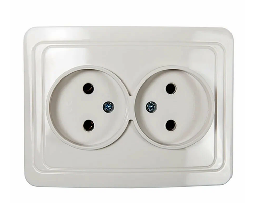 Розетка накладная 2-местная без заземления 16А встраиваемая