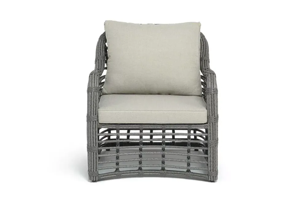 "Ницца" лаунж-зона из искусственного ротанга, цвет серый