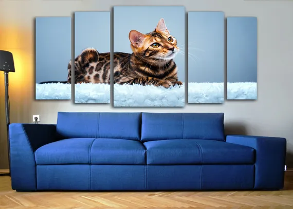 Модульная картина "Леопардовая кошка"