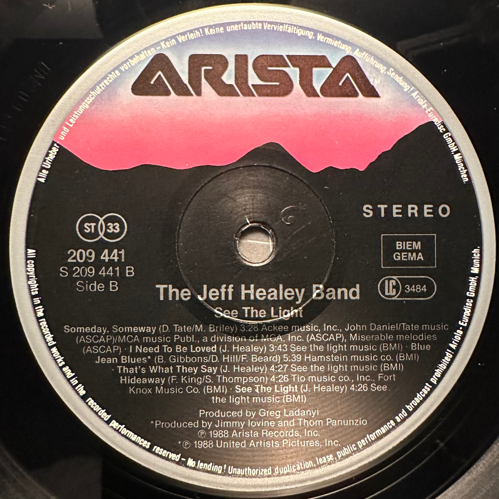 The Jeff Healey Band - See The Light (Европа 1988г.)