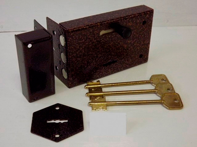 Замок Сенат накладной ЗНС3  Соболь 3 кл. со шторкой с задвижкой