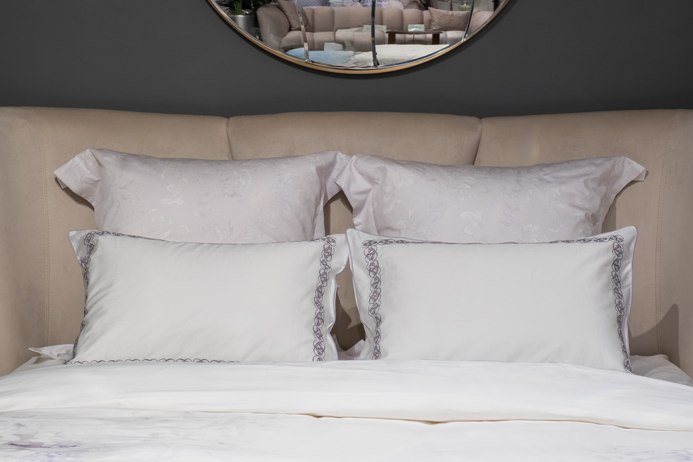 Наволочки 2шт 50х70 Garda Decor Фиори сиренево-белый