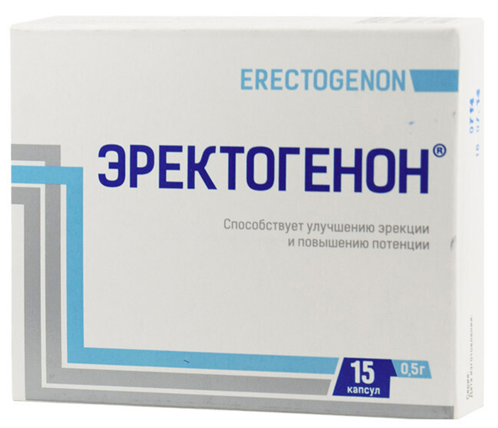 Капсулы Эректогенон для улучшения эрекции (15 капсул) (Цвет: белый)