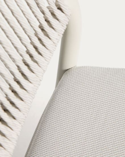 Уличный стул Argasi из алюминия цвета экрю и веревки