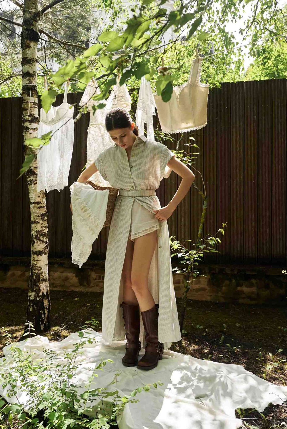 Платье-рубашка с поясом