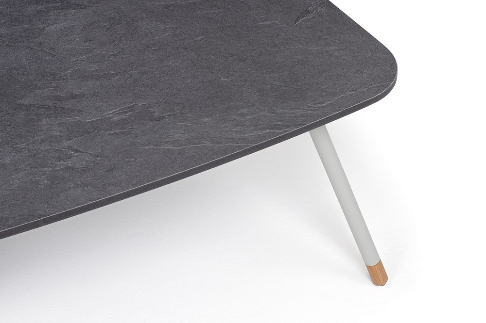 "Верона" журнальный стол из HPL 120х65, H40, каркас светло-серый (RA L7035) муар, цвет столешницы "серый гранит"