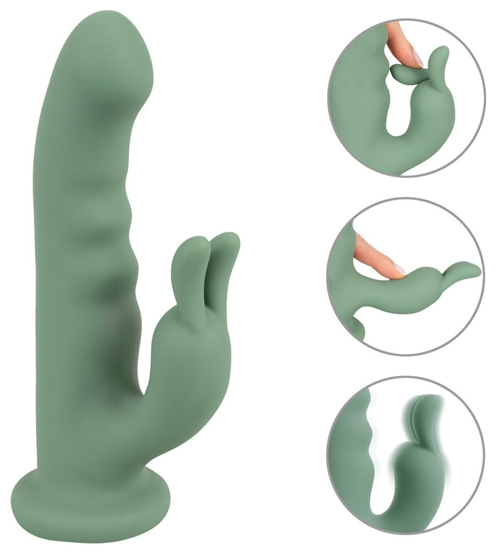 Зеленый вибратор-ротатор Luvio - 19,3 см.