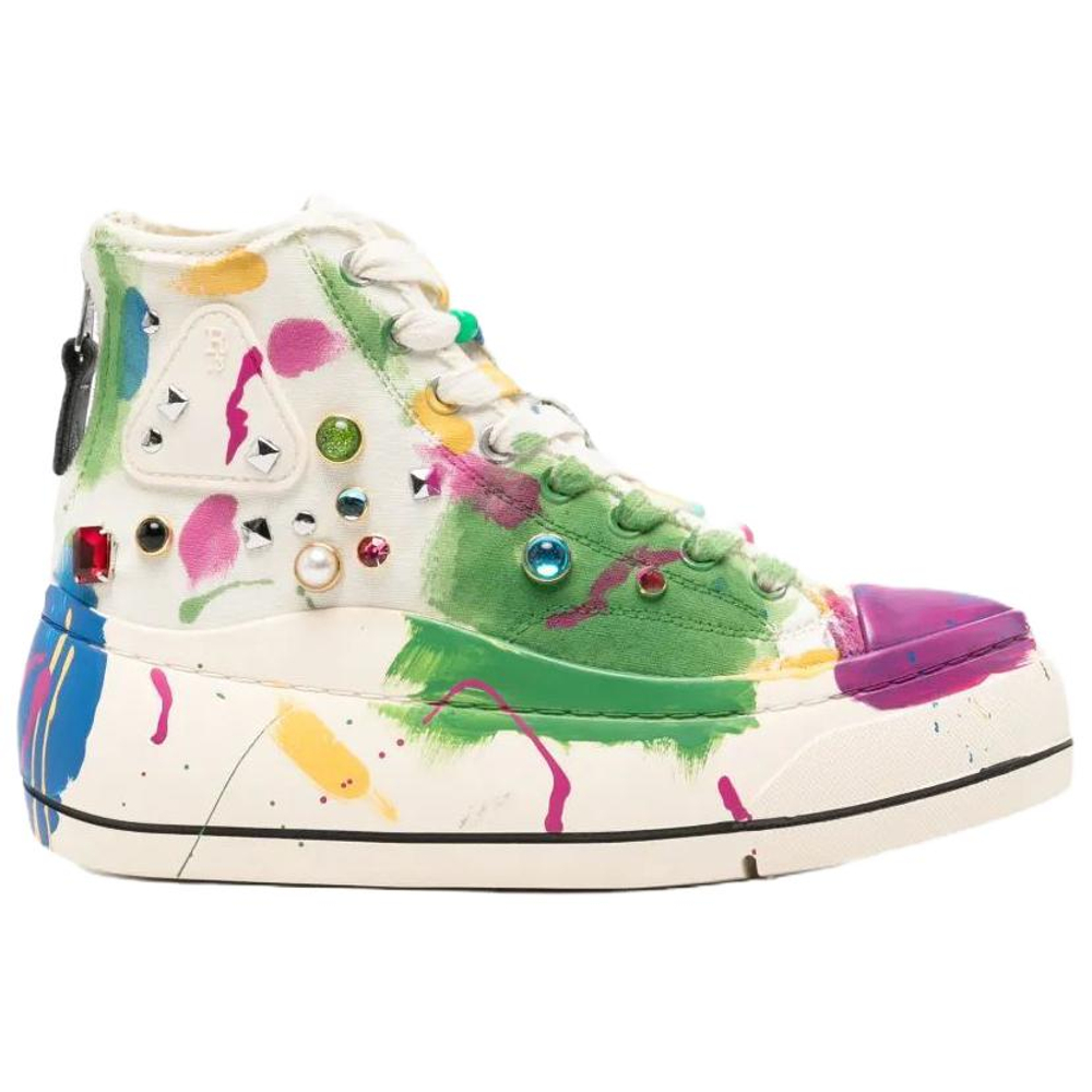 R13 High top Canvas Shoes Women"s Beige