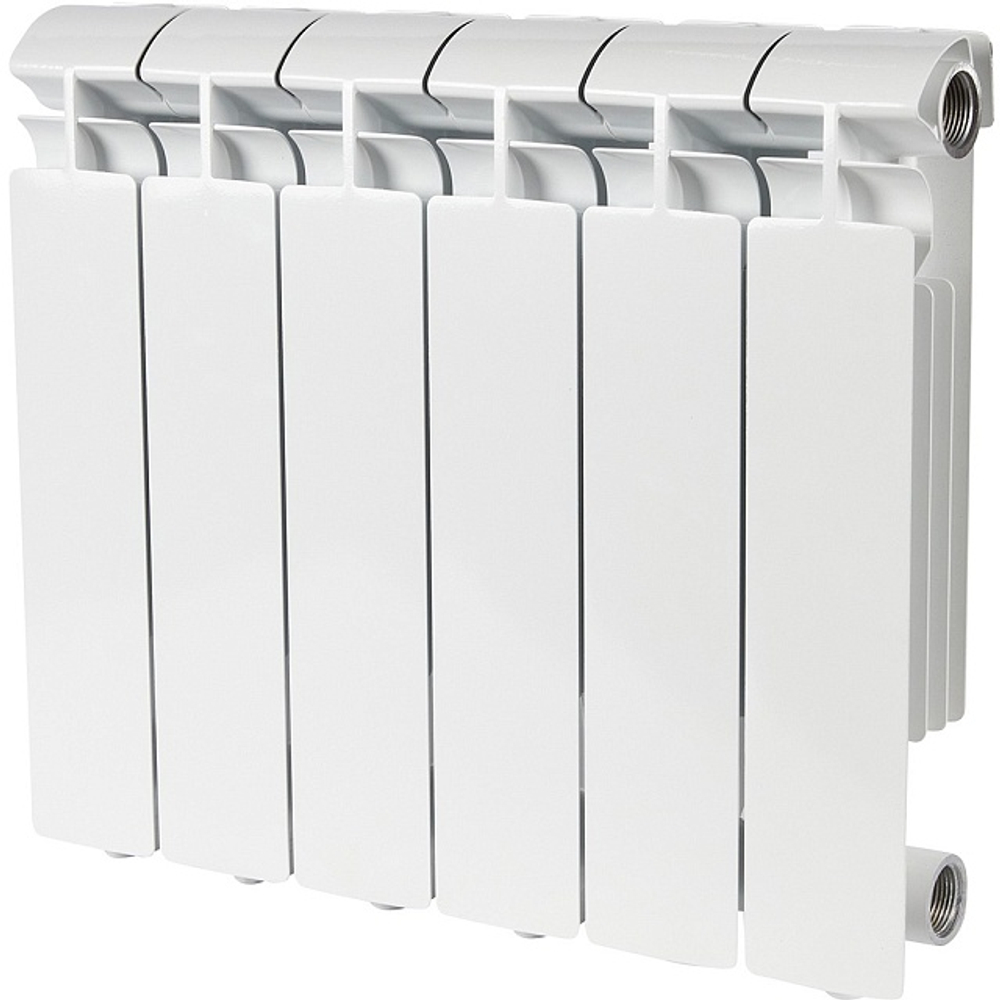 Радиатор алюминиевый STOUT Alpha 350 - 6 секции (подключение боковое, цвет белый)