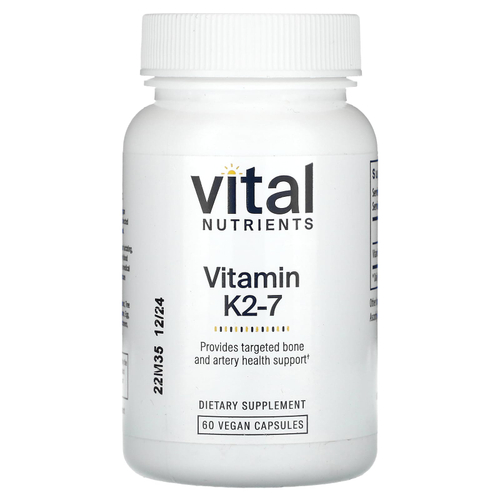 Vital Nutrients, Витамин K2-7, 60 веганских капсул (180 мкг в капсуле)