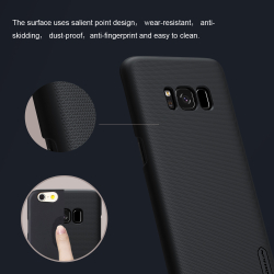 Тонкий жесткий чехол черного цвета от Nillkin для Samsung Galaxy S8 Плюс, серия Super Frosted Shield
