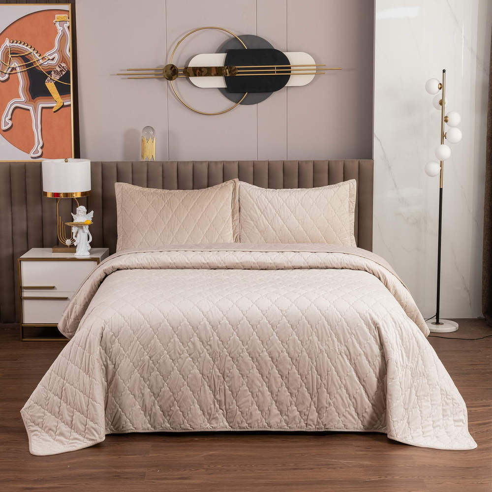 Покрывало 240х260 Деметра светлый беж