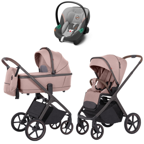 Коляска Carrello Vector CRL-6550 и автокресло Cybex Aton S2 Lava Grey 3 в 1 Cupcake Beige
