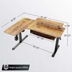 Стол для компьютера угловой (левый) c электрической регулировкой по высоте EUREKA ERK-L60L-RB (ERK-L60L-RB)