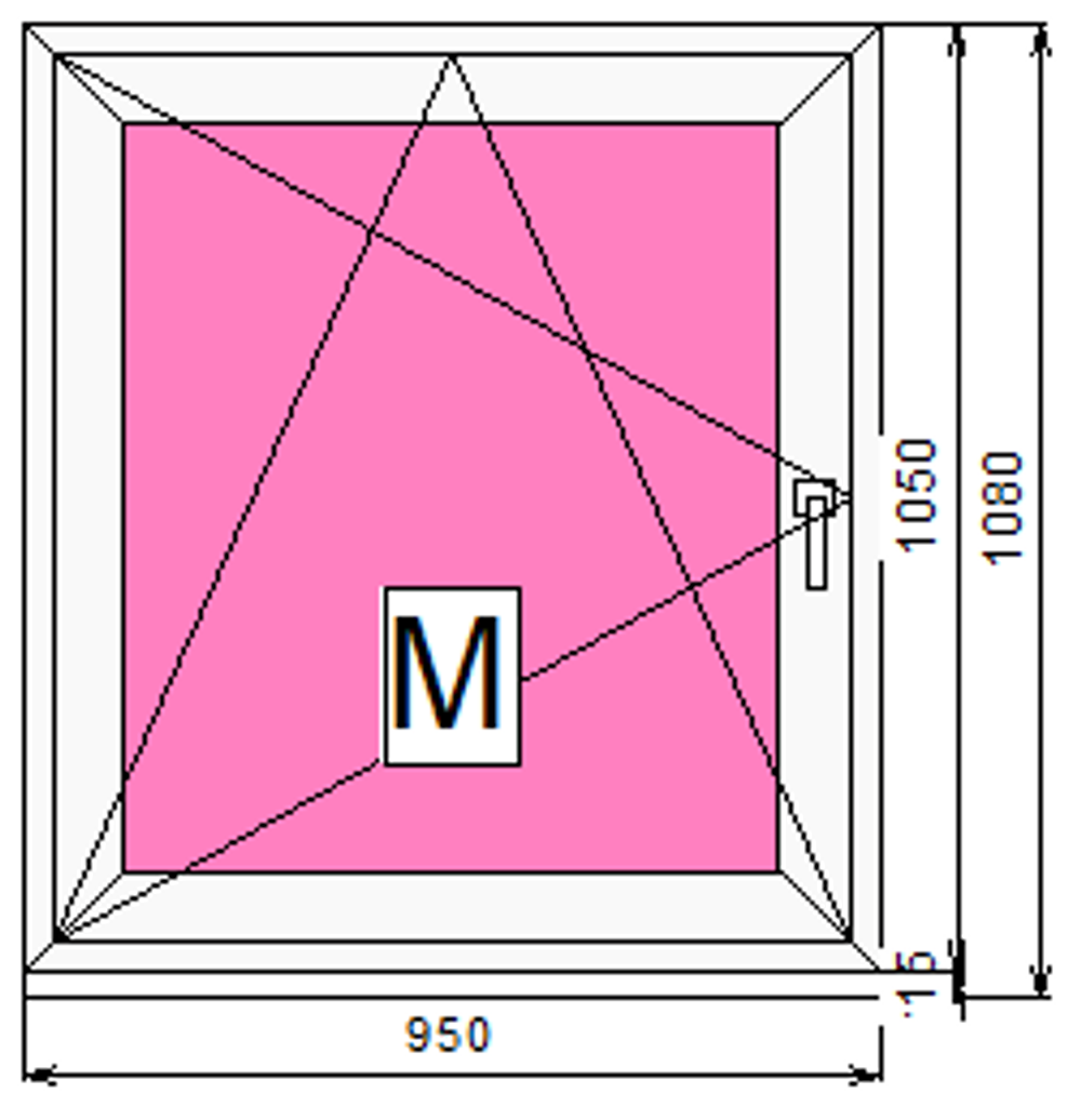 Пластиковое окно с поворотно-откидной створкой 1050 х 950 ТермА Эко + Москитная сетка