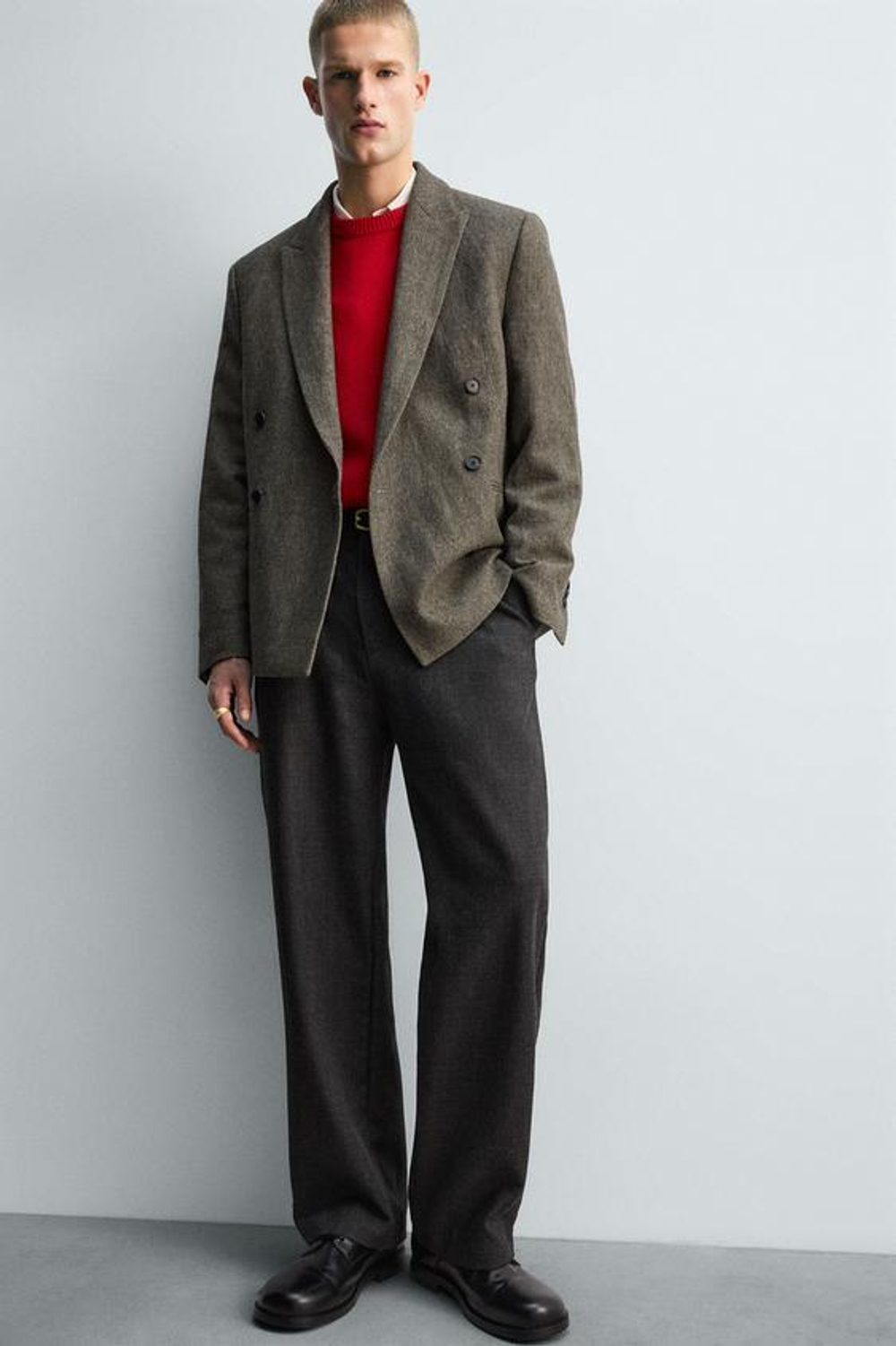 ZARA БРЮКИ ИЗ 100% ШЕРСТИ С ЗАЩИПАМИ — LIMITED EDITION, АНТРАЦИТОВО-СЕРЫЙ