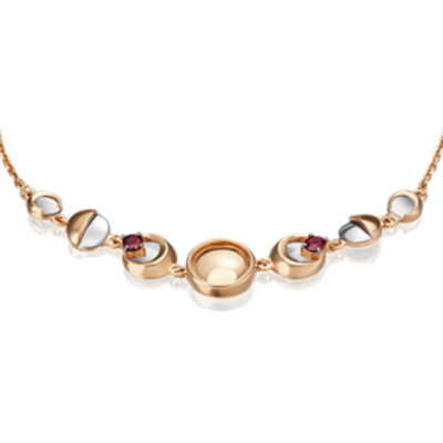 Браслет «Импульс» из комбинированного золота c гранатами Артикул: 05-0663-00-204-1111-75