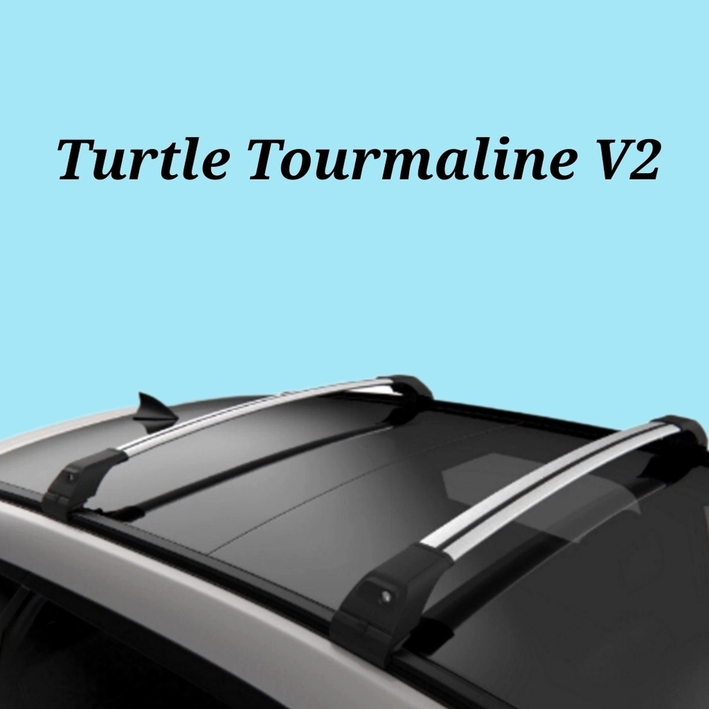Багажник Turtle Tourmaline V2  106 см. на низкие рейлинги серебро.