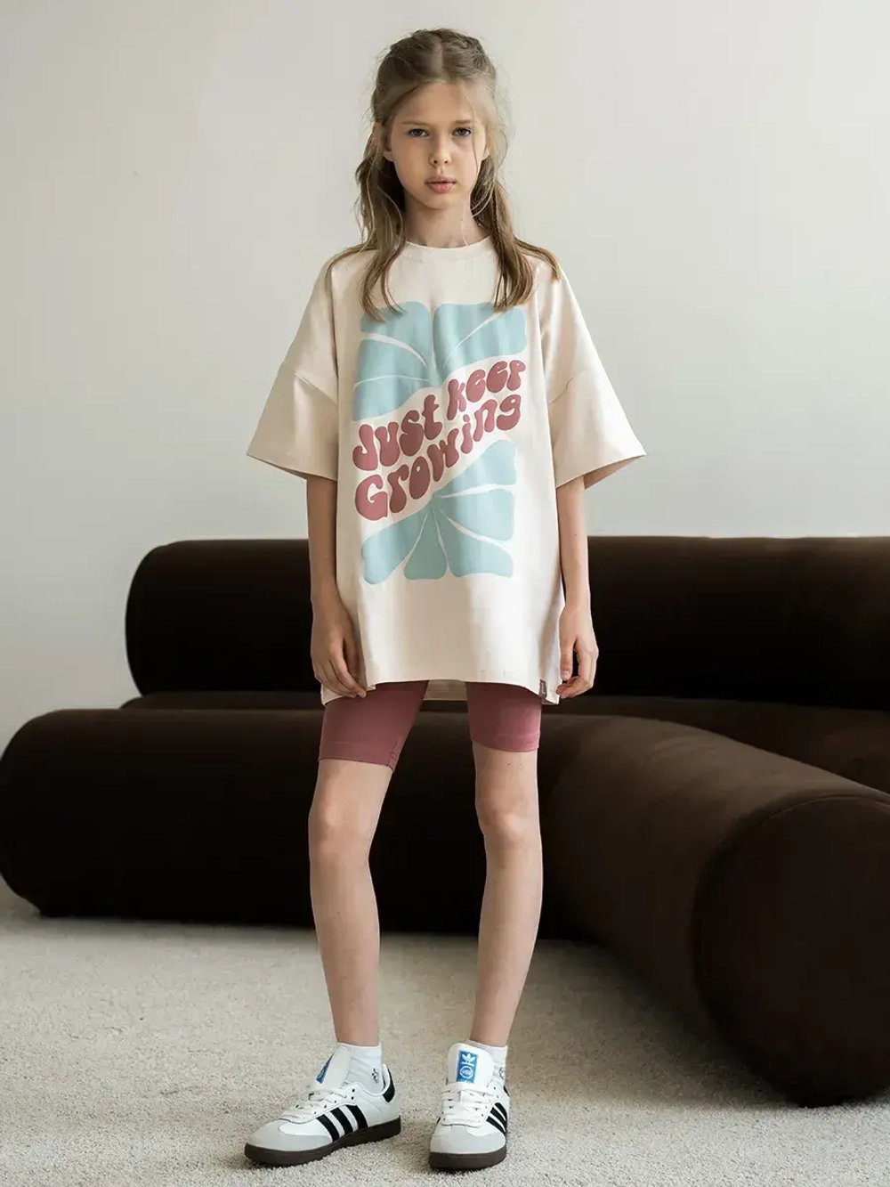 Костюм для девочки на лето, футболка и велосипедки