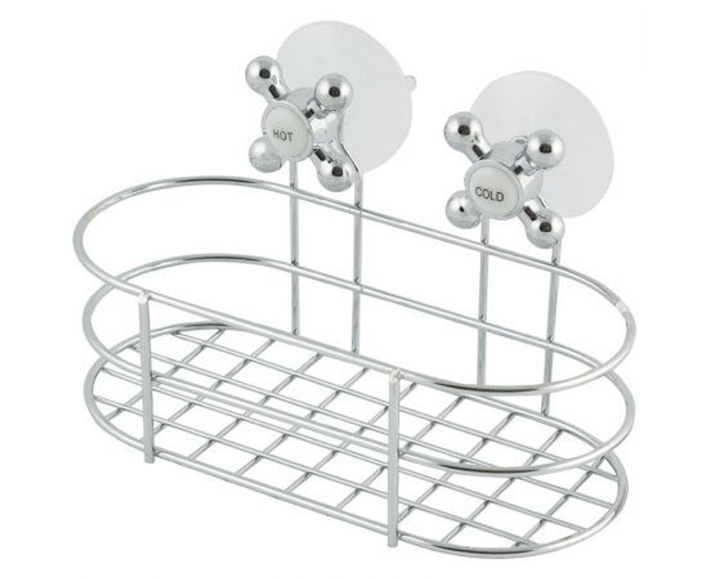 Корзинка для ванной SPOT овальная 20x10,5x12,5 см металл хромированный присоска