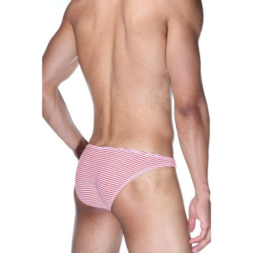 Мужские трусы слипы красные в белую полоску DARKZONE DZN6494
