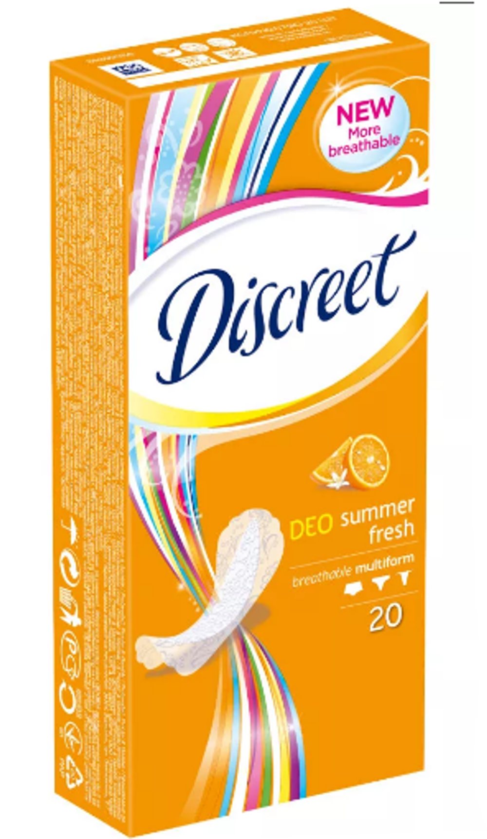 Alldays Discreet Прокладки женские гигиенические Deo Summer Fresh Multiform/Летняя свежесть, ежедневные, 20 шт