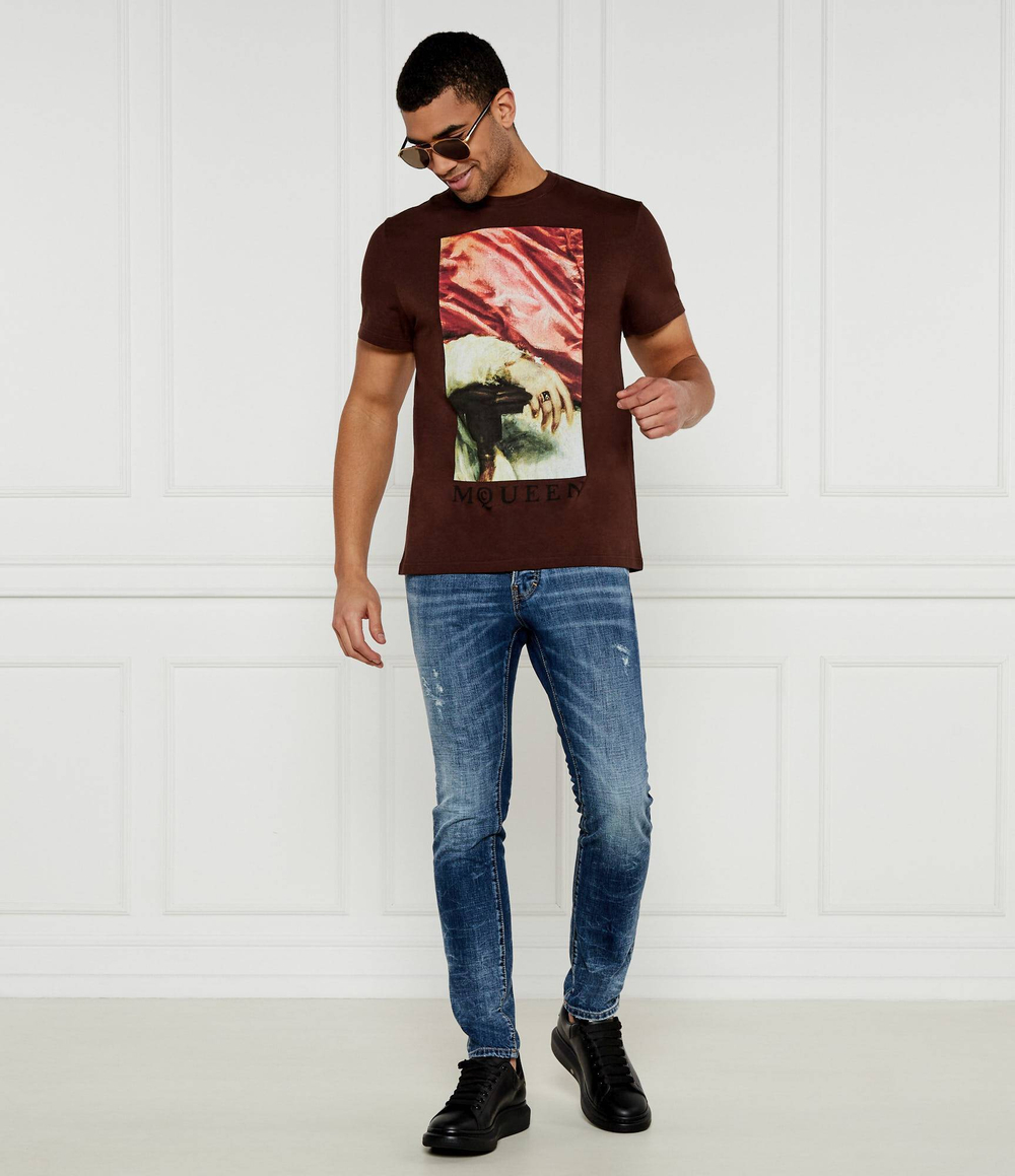 Футболка Alexander McQueen - коричневый(815011 QTADA)