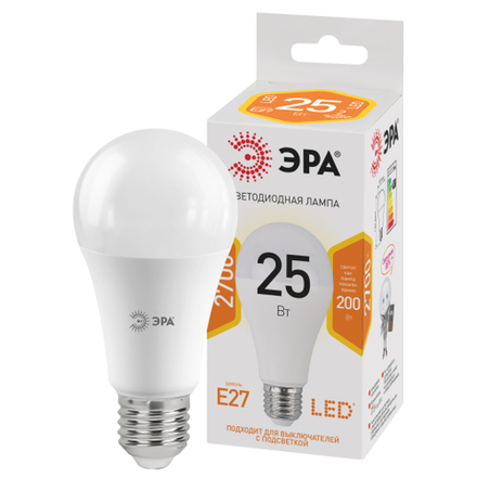 Лампа светодиодная ЭРА STD LED A65-25W-827-E27 25Вт груша теплый белый свет Е27