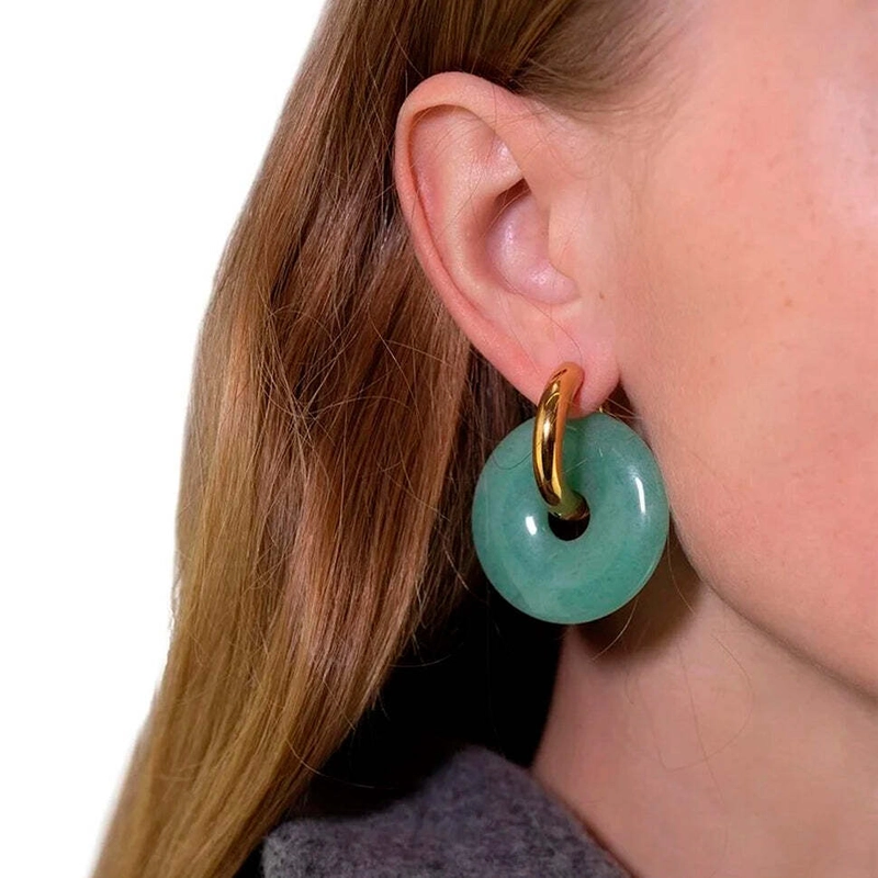 Серьги Несовпадающие Нефрит – Зеленые