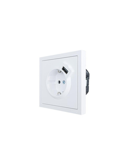 Розетка 1-мест. с/з+USB разъем ZIMA IP20 бел. LEZARD 704-0288-181