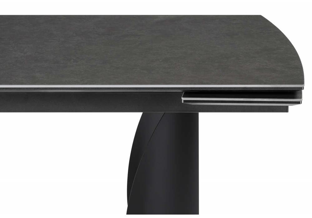 Керамический стол Woodville Готланд 180(240)х90х79 ink gray, черный