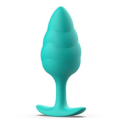 Акамариновая анальная пробка Bswish Bfilled Basic Plus Wave - 10,8 см. (Цвет: аквамариновый)