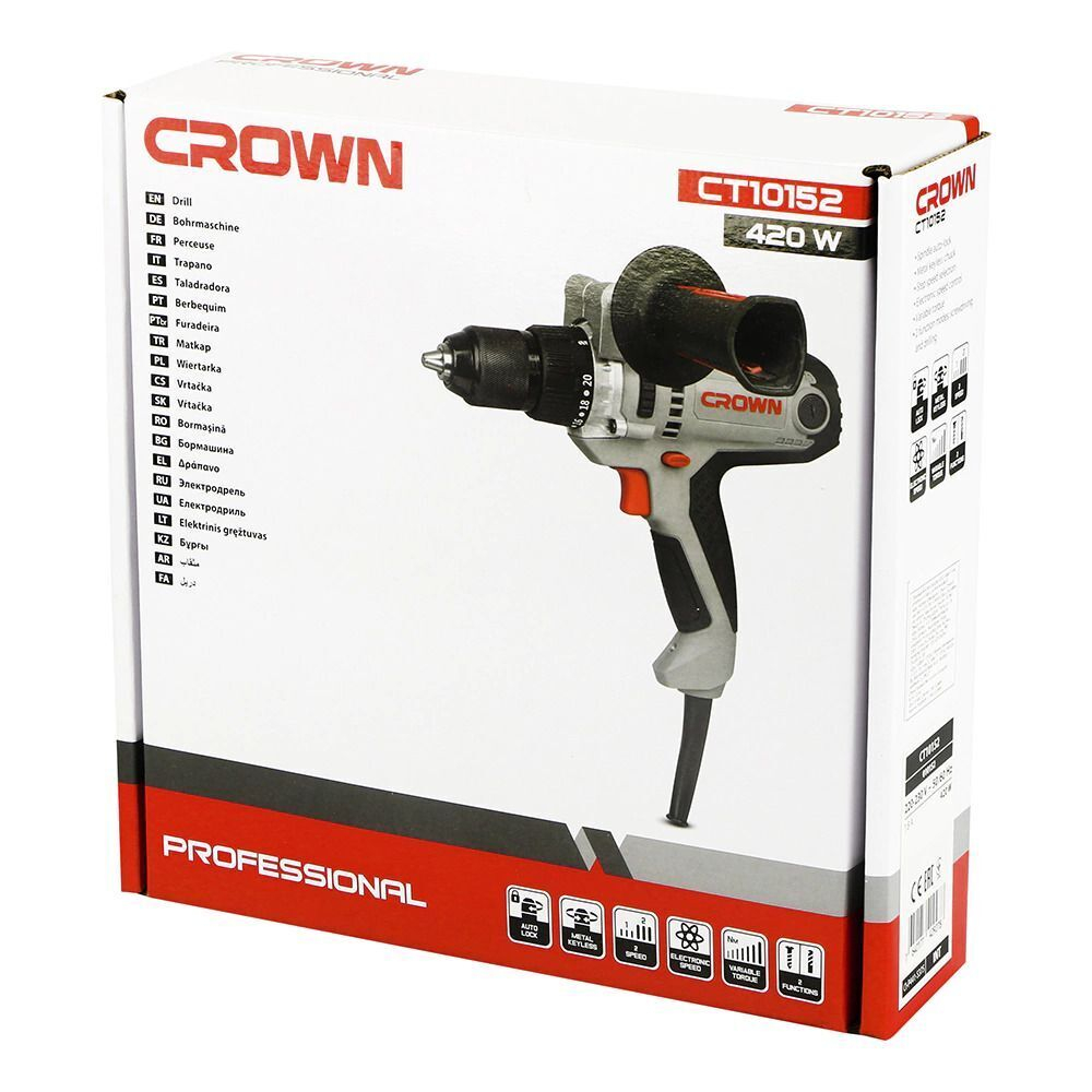 Шуруповерт сетевой CROWN CT10152