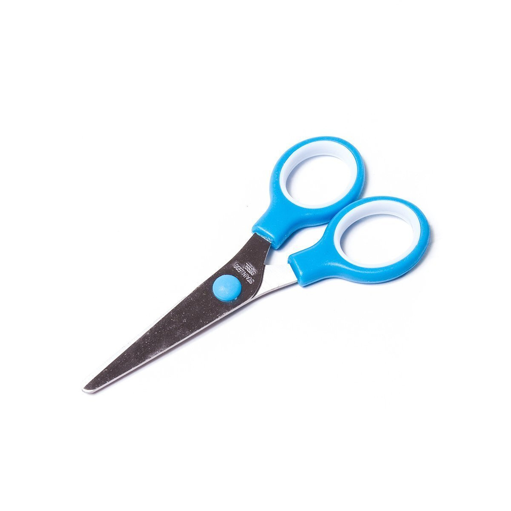 Ножницы детские, Alingar, 13 см, пластиковые ручки, закругленные концы, "Ярко", картонный стенд