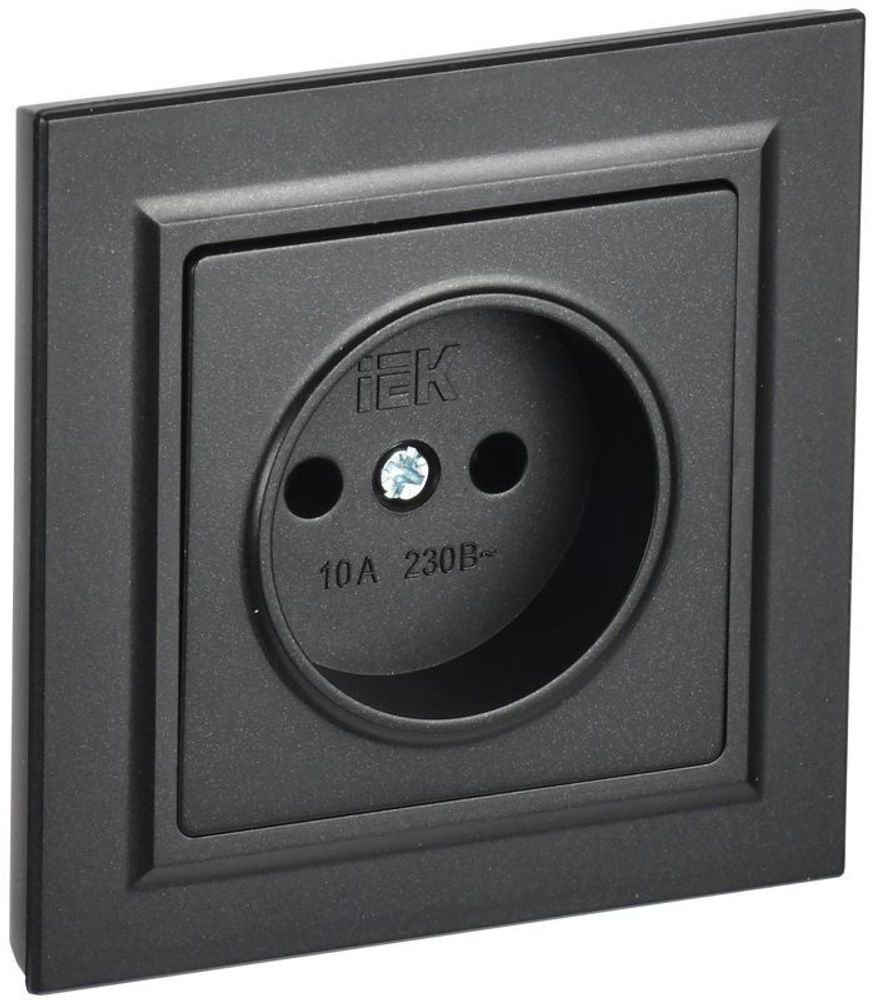 Розетка СП BRITE РСР10-1-0-БрЧ 10А в сборе без заземл. без защ. шторок черн. IEK BR-R10-10-K02-F Розетка СП BRITE РСР10-1-0-БрЧ 10А в сборе без заземл. без защ. шторок черн. IEK BR-R10-10-K02-F