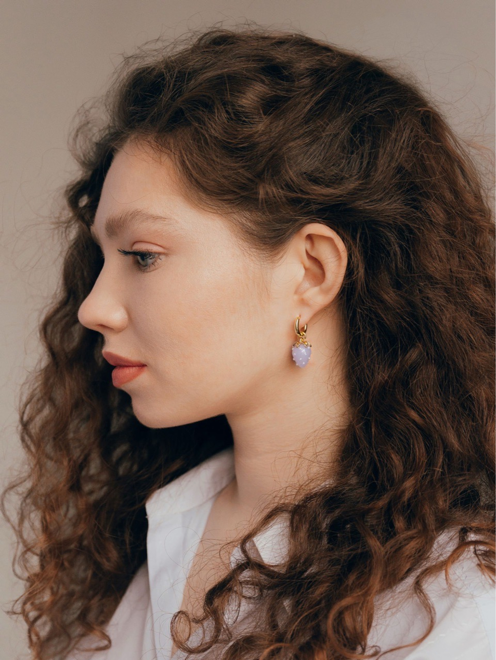 Серьги Клубнички мини лавандовые