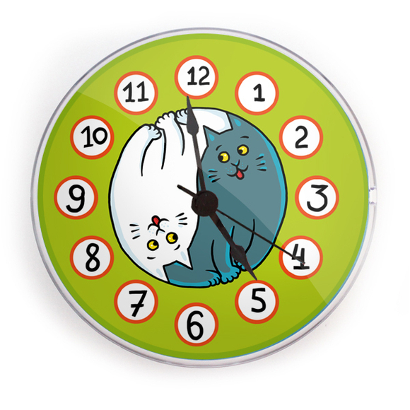 Часы на магните "Котоинь-ян"