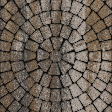 Тротуарная плитка КЛАССИКО (круг) - Листопад гладкий Песчаник, комплект из 3 видов плит