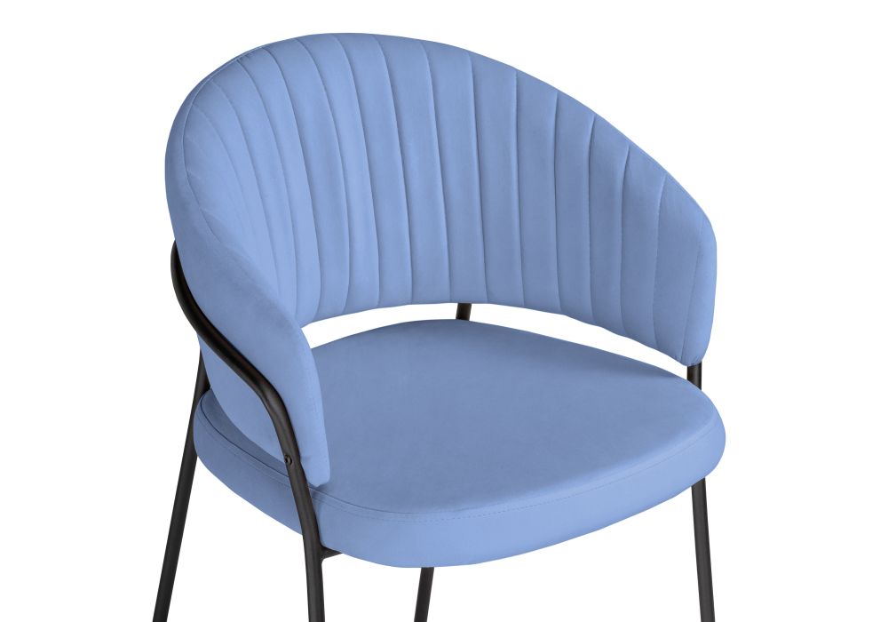 Стул на металлокаркасе Лео голубой / черный
