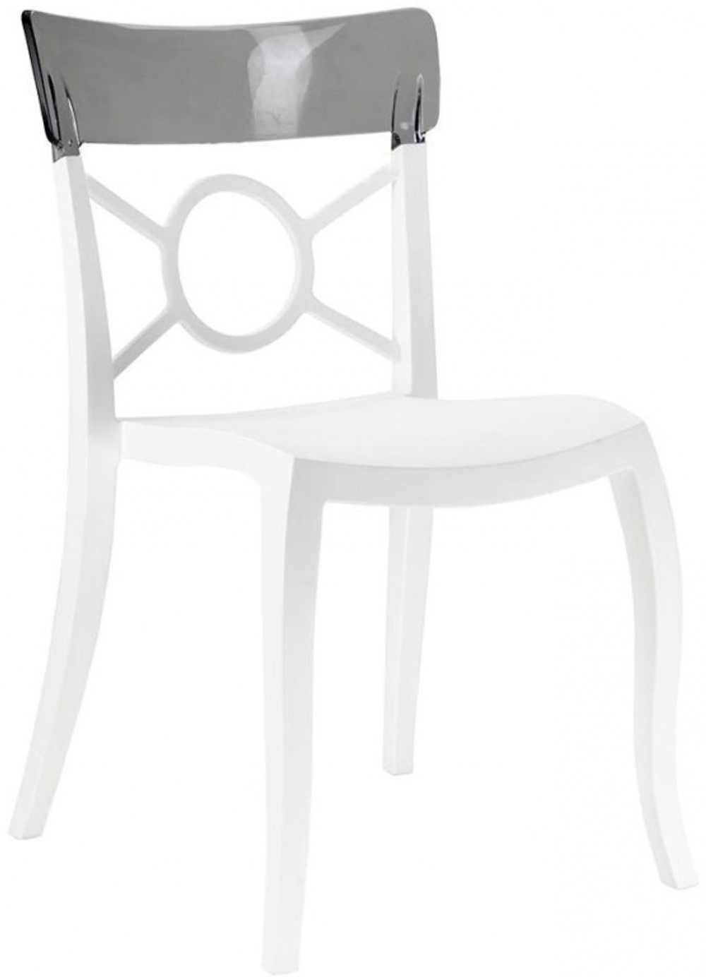 Стул пластиковый Papatya Opera-S, белый, дымчатый