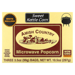 Amish Country Popcorn, попкорн для микроволновой печи, сладко-солёный вкус, 3 пакетика по 99 г (3,5 унции)