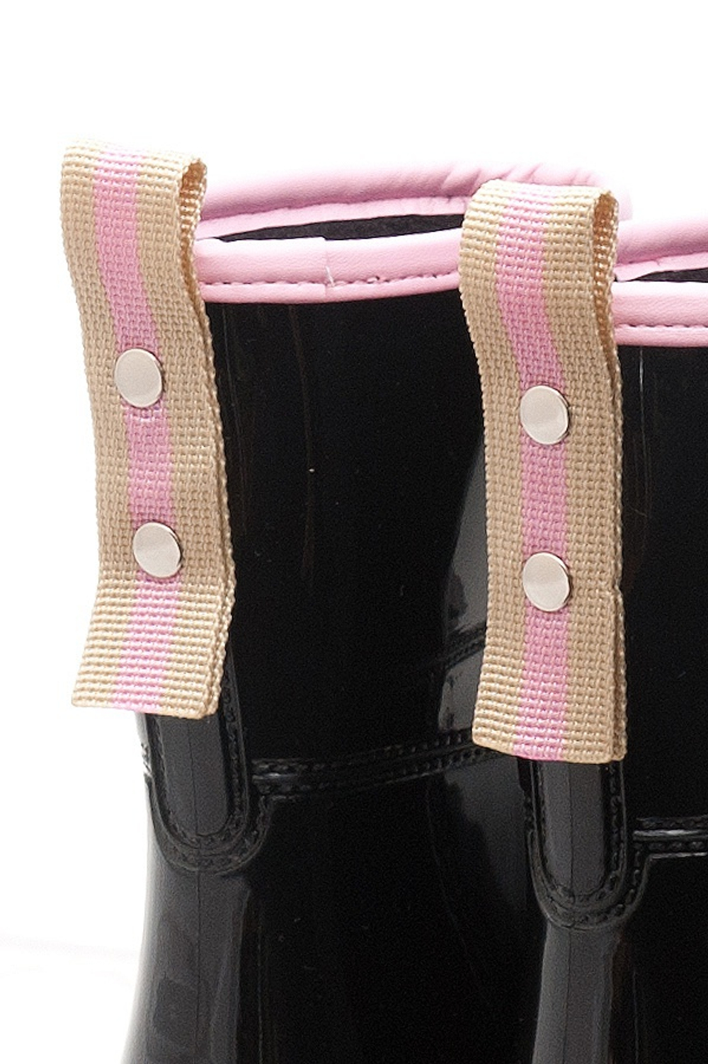Сапоги BoomBoots Black&Pink Flat (с утеплителем)