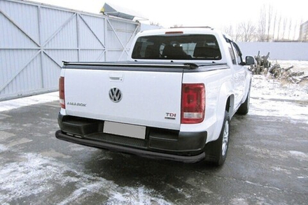 Защита заднего бампера Volkswagen Amarok (2016-2023) d76 серебристая