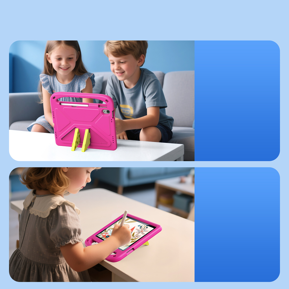 Детский чехол розового цвета на планшет iPad 10 (2022-) и iPad 11 (2025-) от Dux Ducis, серия Puff Series Case