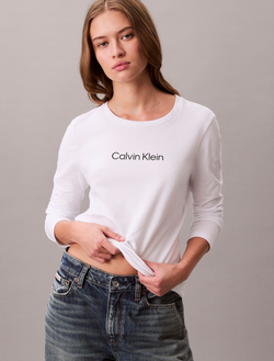 Лонгслив Calvin Klein Standard Logo Slim Brilliant White